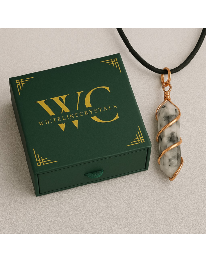 RainBow Moon Stone Double-Pointed Pendant Wrapped in Rose Gold-Plated Copper
